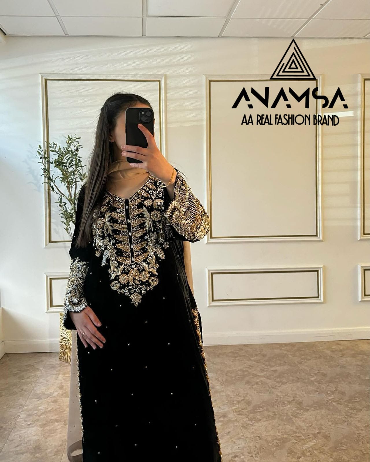 Anamsa 487 Faux Georgette Embroidery Pakistani Suit Wholesale Shop In Surat